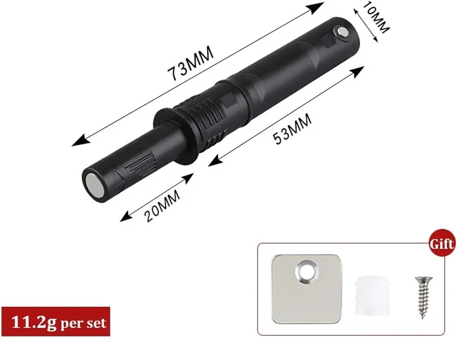 Magnetic Cabinet Catches Cabinet Latch Push to Open Cupboard Drawer Door Touch Stop Damper Buffer Pull Invisible Quiet Closer(Short B)