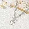 TTPSRY Jewellery Sets for Women 18K Gold Stainless Steel Heart Necklace and Bracelet Set Individuality Jewellery Ideal for Everyday and Party Wear(Silver) #4