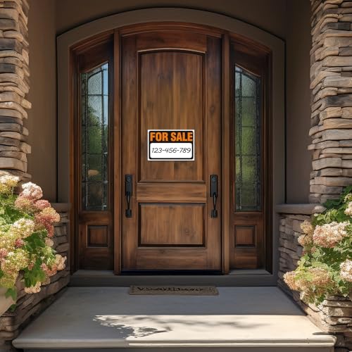 2 pack for sale sign car sticker 1234 x 834 premium self-adhesive vinyl sale sign decal for garages boats large space for handwriting yellow vpd7 topdeal888