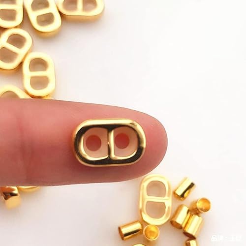 Miniatura 3 de 10 cuentas de tapón de latón con cuentas deslizantes de goma, cuentas de tapón de goma, cuentas de tapón de goma de 2 agujeros, cierres deslizantes