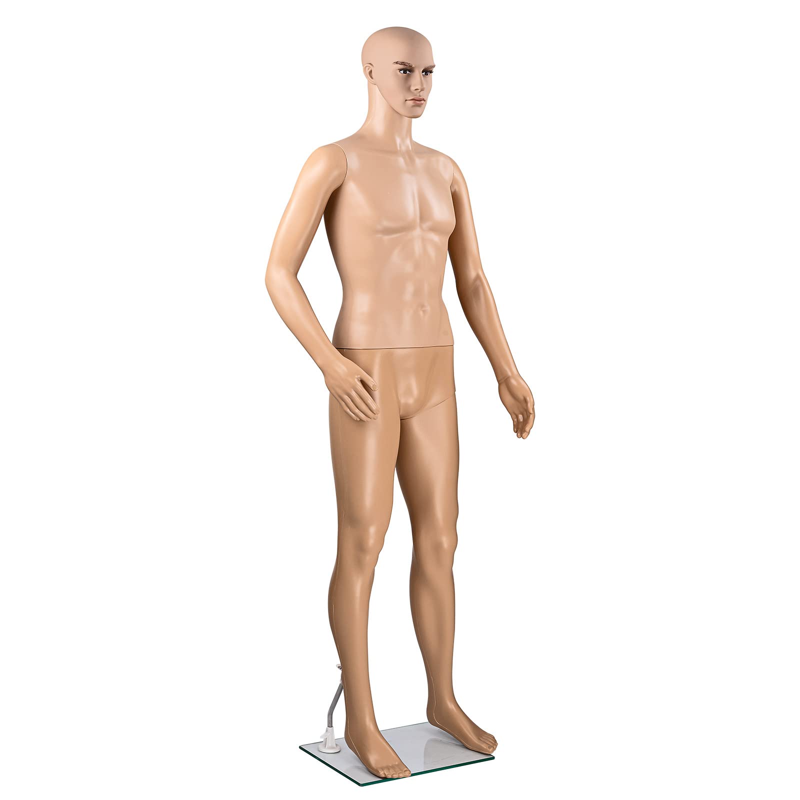 DEMA Schaufensterpuppe männlich 185 cm – Schneiderpuppe, Herrenpuppe, Dekofigur – mit Standplatte, stabil, ideal für Mode, Boutique & Präsentation