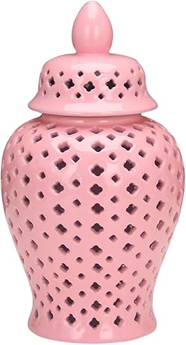 Tarro de cerámica de jengibre decorativo para almacenamiento, jarrón decorativo para oficina, colección multiusos, arreglo floral, jarrón decorativo