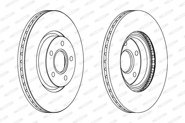 FERODO Premier Coat+ DDF1225C, 2 szt Tarcze Hamulcowe przód 300mm