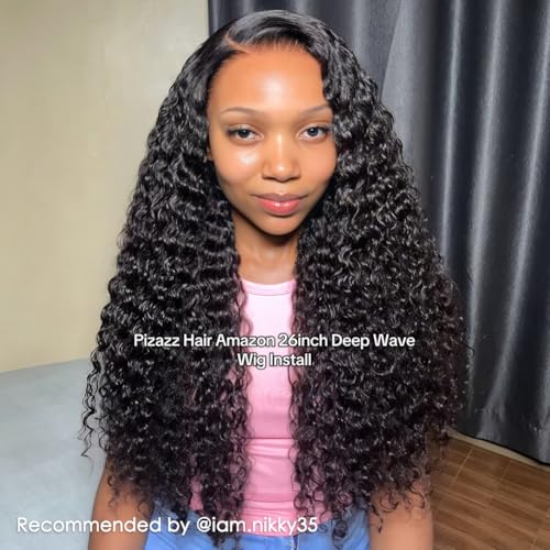 Image of Pizazz 13x4 HD Lace Front Wigs Human Hair Pre Plucked Pre Bleached Knots