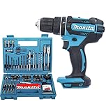 Makita DHP482 18V LXT Combi Drill with B-53811 100Pcs Drill & Screwdriver Set