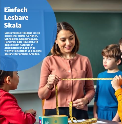 2 in 1 - Massband Maßband cm + INCH Schneidermaßband 150 cm in Aufbewahrungsbox