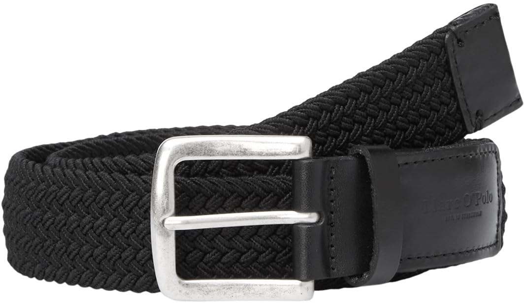 Marc OߴPolo Men's Braided Fabric Belt, Black (Black), 85 cm