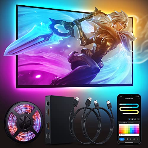 EDUP IN Ruban LED, Bande lumineuse RVB TV LED Rétroéclairage WiFi Smart App Scènes/Couleur de la musique Synchronisation 16 millions RGB Compatible Alexa/Google 75-85 pouces Écrans, 5M