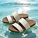 DREAM PAIRS Women's Open Toe Slides Sandals Comfortable Arch Support Footbed Two Strap Slip-on Fashion Casual Beach Vacation Lightweight Flat Sandals Summer for Women,Size 6.5,Beige,SDSS26003W