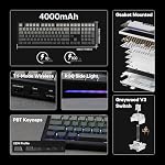 Clavier de jeu sans fil EPOMAKER Aula F108 avec batterie de 4000mAh, clavier mécanique pleine taille disposition US avec 108 touches hot-swappable, RGB, pour Mac/PC/Android (Dégradé noir)