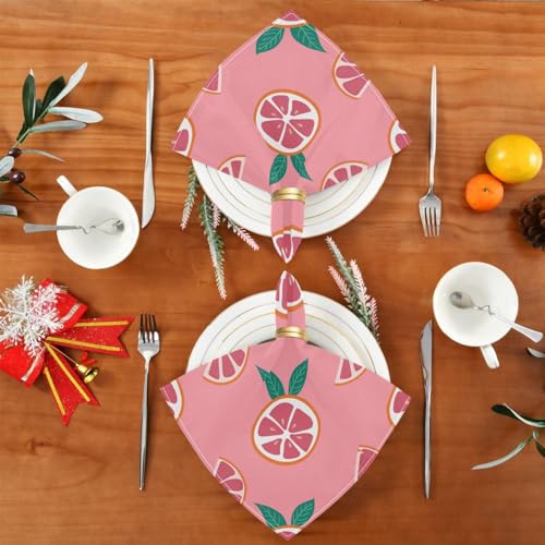 Servilletas de tela juego x6 rosa pomelo 20x20 in miniatura 5