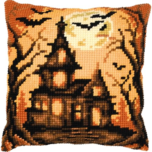 Kit Point de Croix VERVACO Coussin Halloween Cadeau Art Créatif Adulte