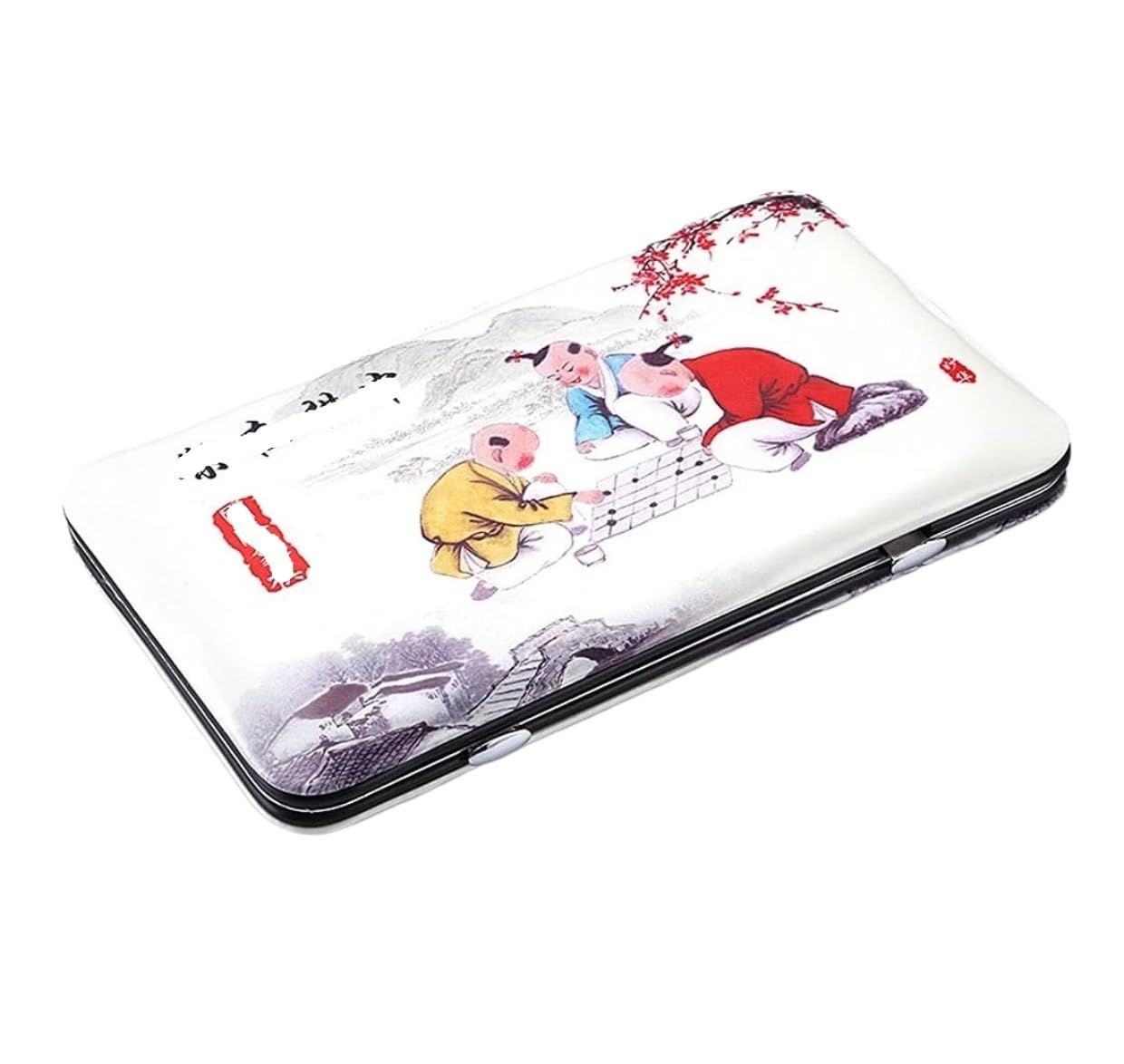 Chess Set Educational Chess Set Foldable Magnetic Alloy Steel Wallet Pocket Board Games Portable International Chess(White)