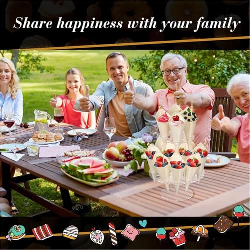 Présentoir à cornets de glace transparent pour buffets et fêtes