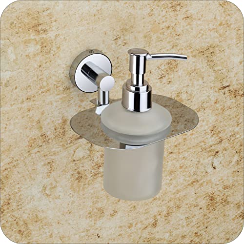 Image of Easyhome Furnish Premium Stainless Steel Wall Mounted Liquid Soap Dispenser for Bathroom & Kitchen | Rust-Proof Chrome Finish Soap Pump with Level Indicator Window | Heavy Duty Dispenser (E L-3710CH)