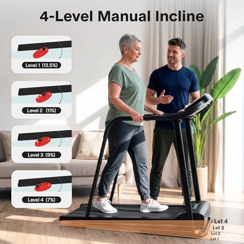 Image of SereneLife Electric Folding Treadmill Exercise Machine - Smart Compact Digital Workout Fitness Trainer w /Bluetooth App Sync, Manual Incline Adjustment, for Walking, Running, Gym