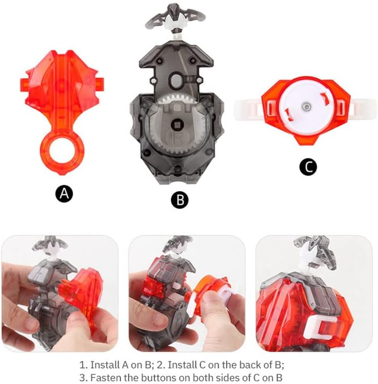 Miniatura 7 de Bay Blades for 8-12 B-184 Launcher Set Gaming Top Toys B-145 DX Starter Venom Diabolos.Vn.B Bey Battling Tops Burst Left and Right Launcher Grip