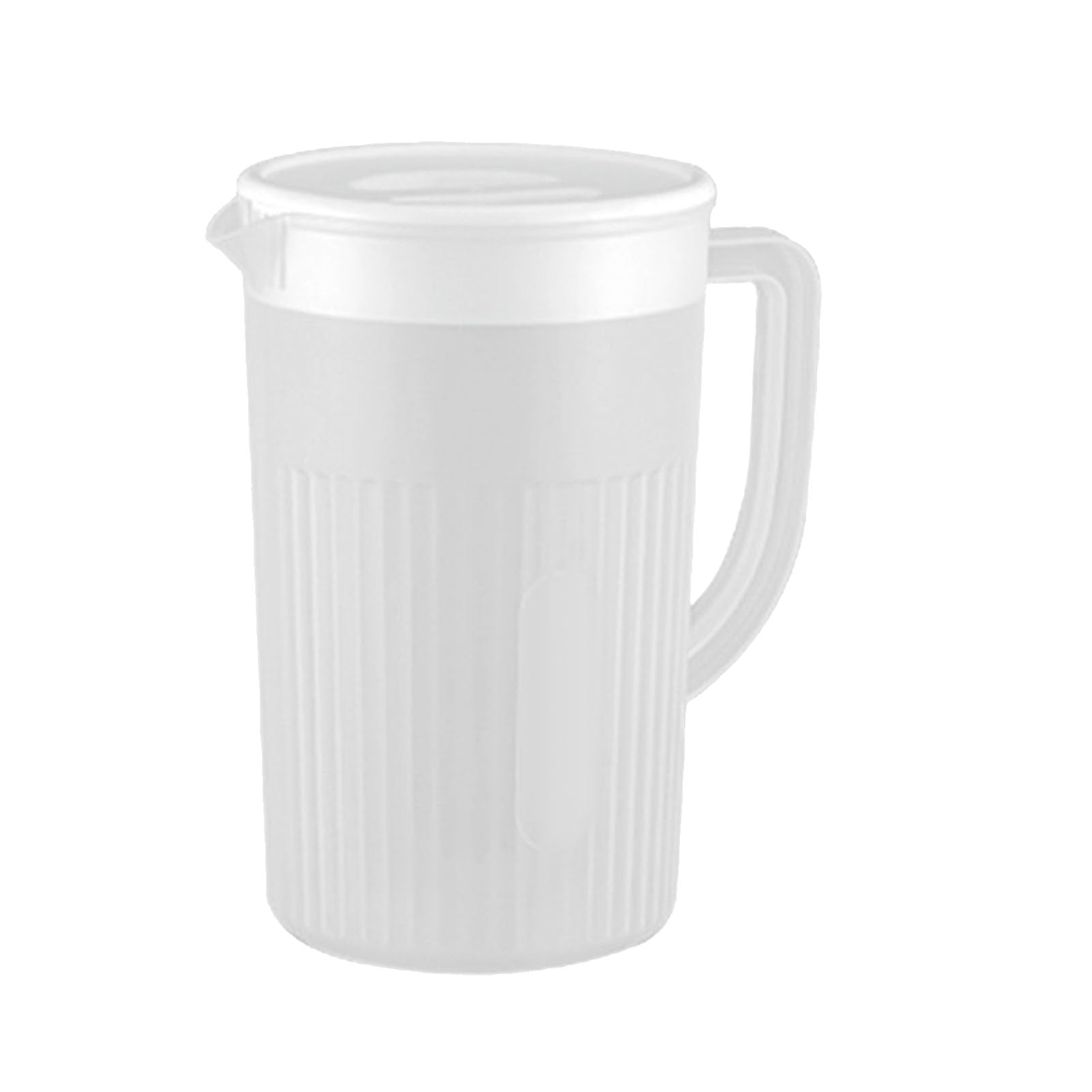 SIXRUN Jarra de Plástico con Tapa Jarra de Agua Fría de PP de Jugo Resistente Al Calor de 2,7 L con Puerto de Filtro para Refrigerador Té Agua Café en Casa Oficina Comedor (WHITE)