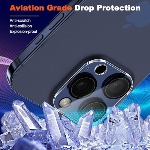 Image of Camera Lens Protector Compatible with iPhone 15 Pro Max (Pack of 3) | 9H Tempered Glass Camera Lens Guard | Scratch Resistant | HD Clear | Anti-Fingerprint | Easy Installation | Bubble Free