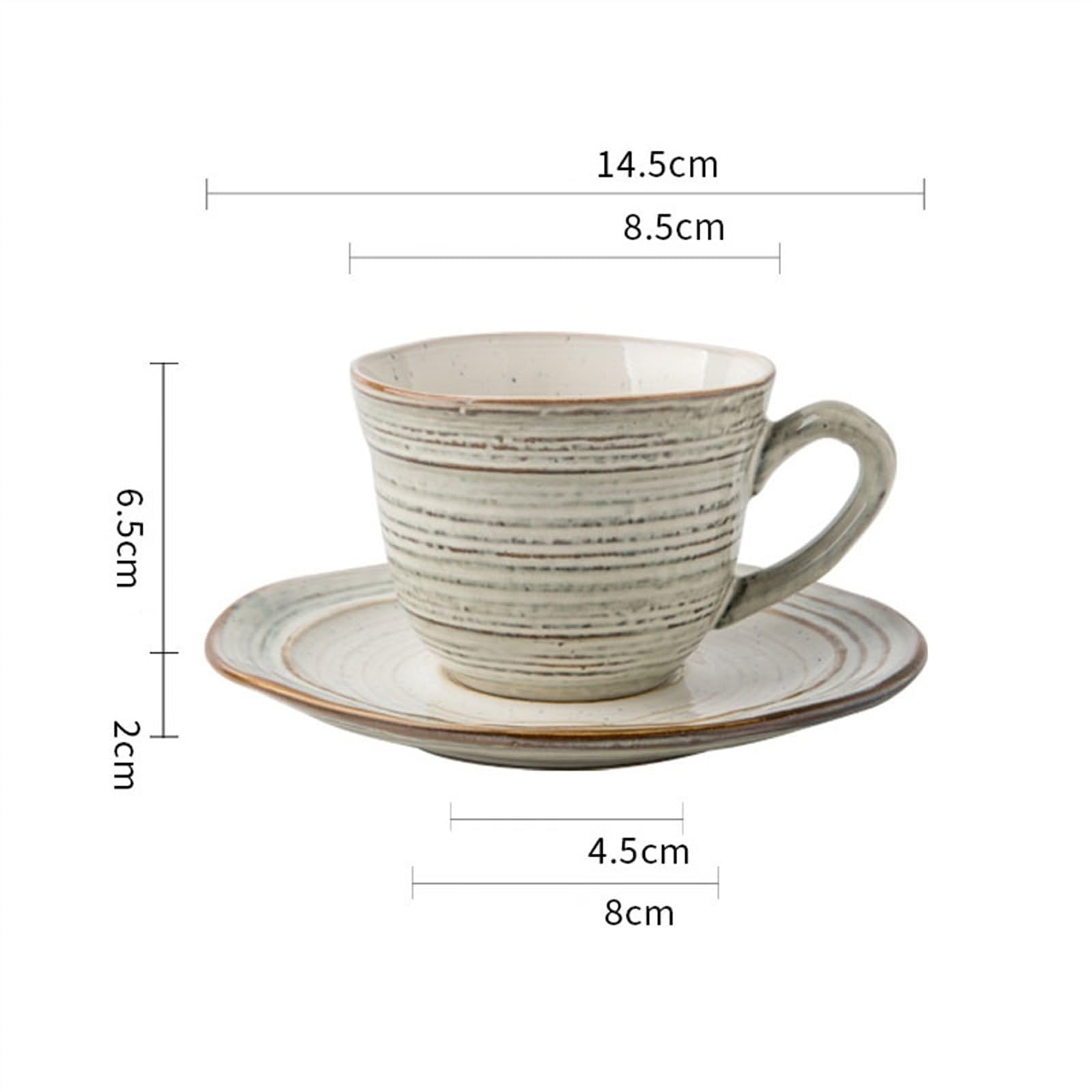 Zestaw filiżanek do herbaty i spodków, filiżanki do herbaty vintage ceramiczny kubek wyciągany kubek do kawy 175 ml delikatna popołudniowa filiżanka do herbaty filiżanka do kawy spodek zestaw