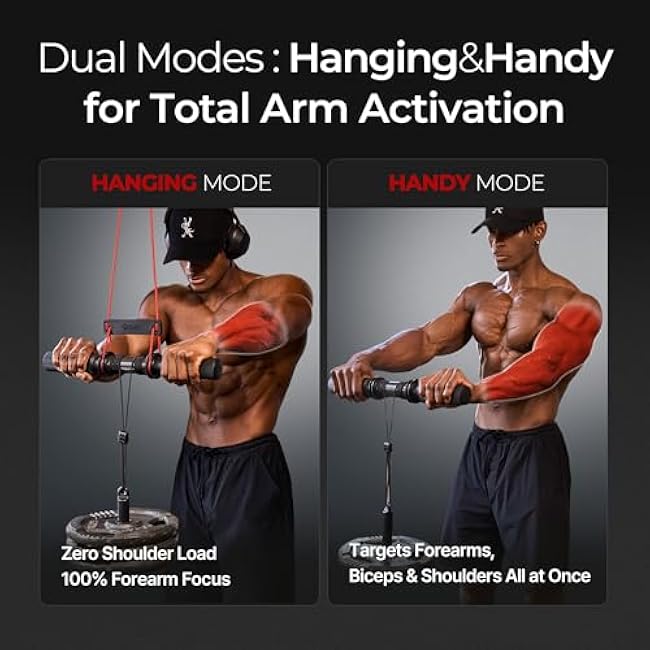 GD Hanging Wrist Roller Forearm Blaster- Forearm Strengthener Exercise Equipment Wrist Trainer for Muscle building and Injury prevention Hand Grip Strength