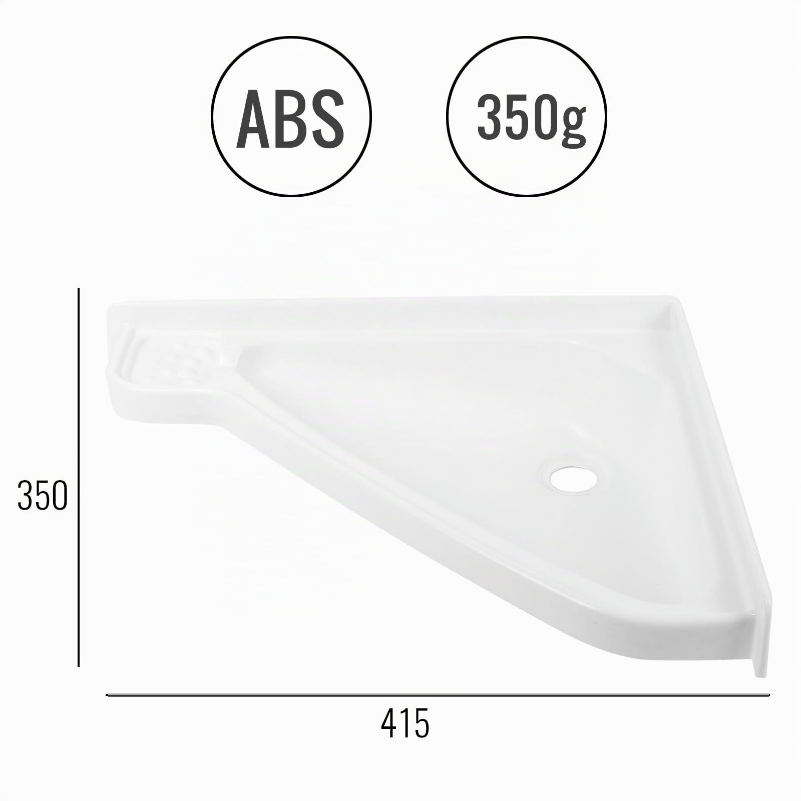 Petit lavabo d'angle en plastique blanc pour caravane, camping-car 41,5 x 35 x 60 cm
