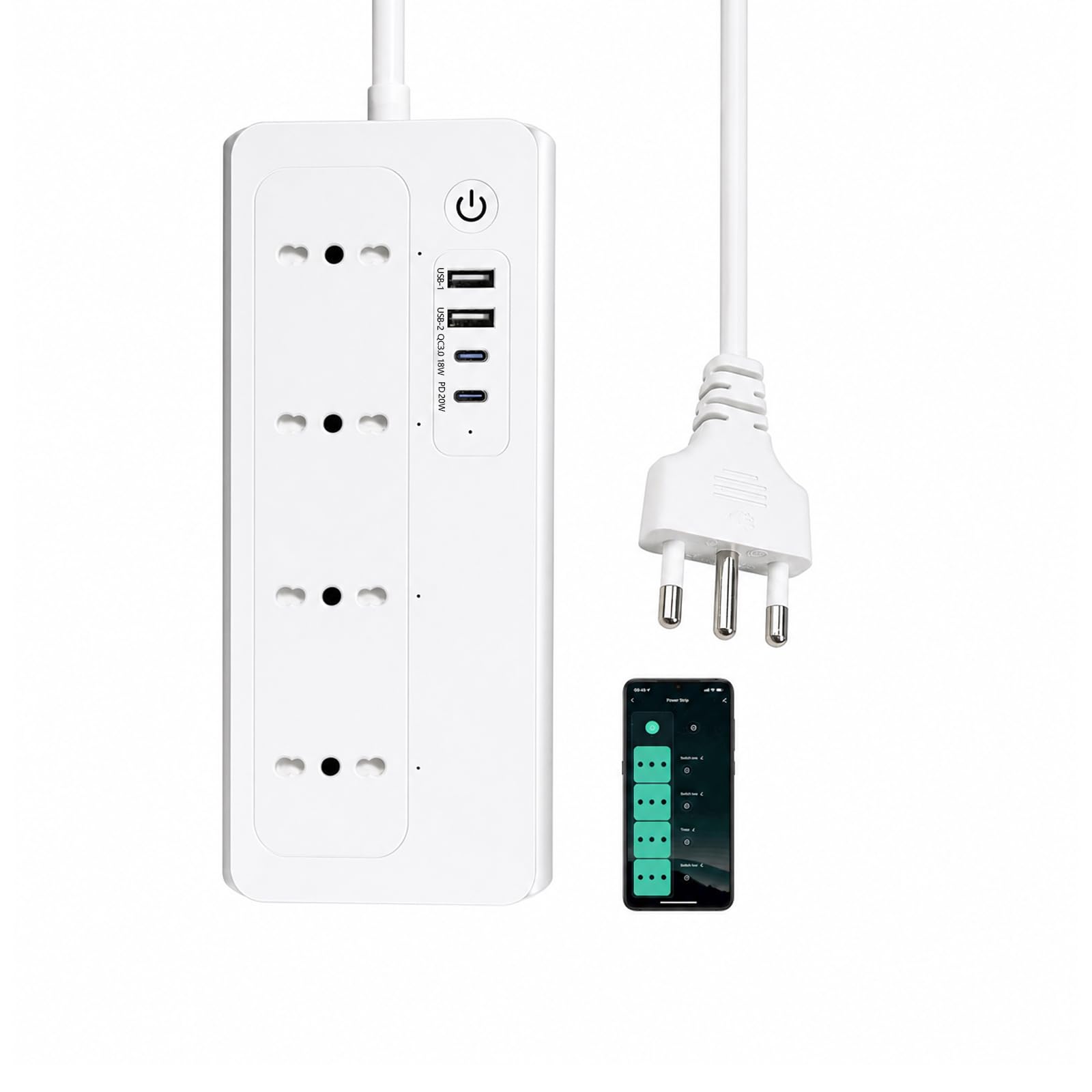Cheda di alimentazione inteligente, Scheda di alimentazione WiFi, protezione da sovratensioni, compatible con Alexa e Google