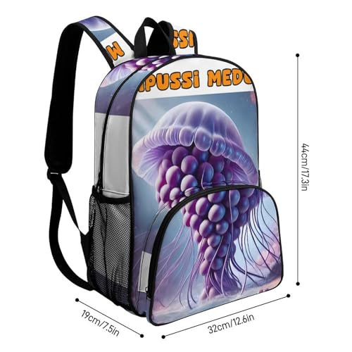 Bluberini-Octopusini Merch Large Travel Backpack Italian-Brainrot Meme Waterproof Lightweight Daypack White 44x32x19cm2