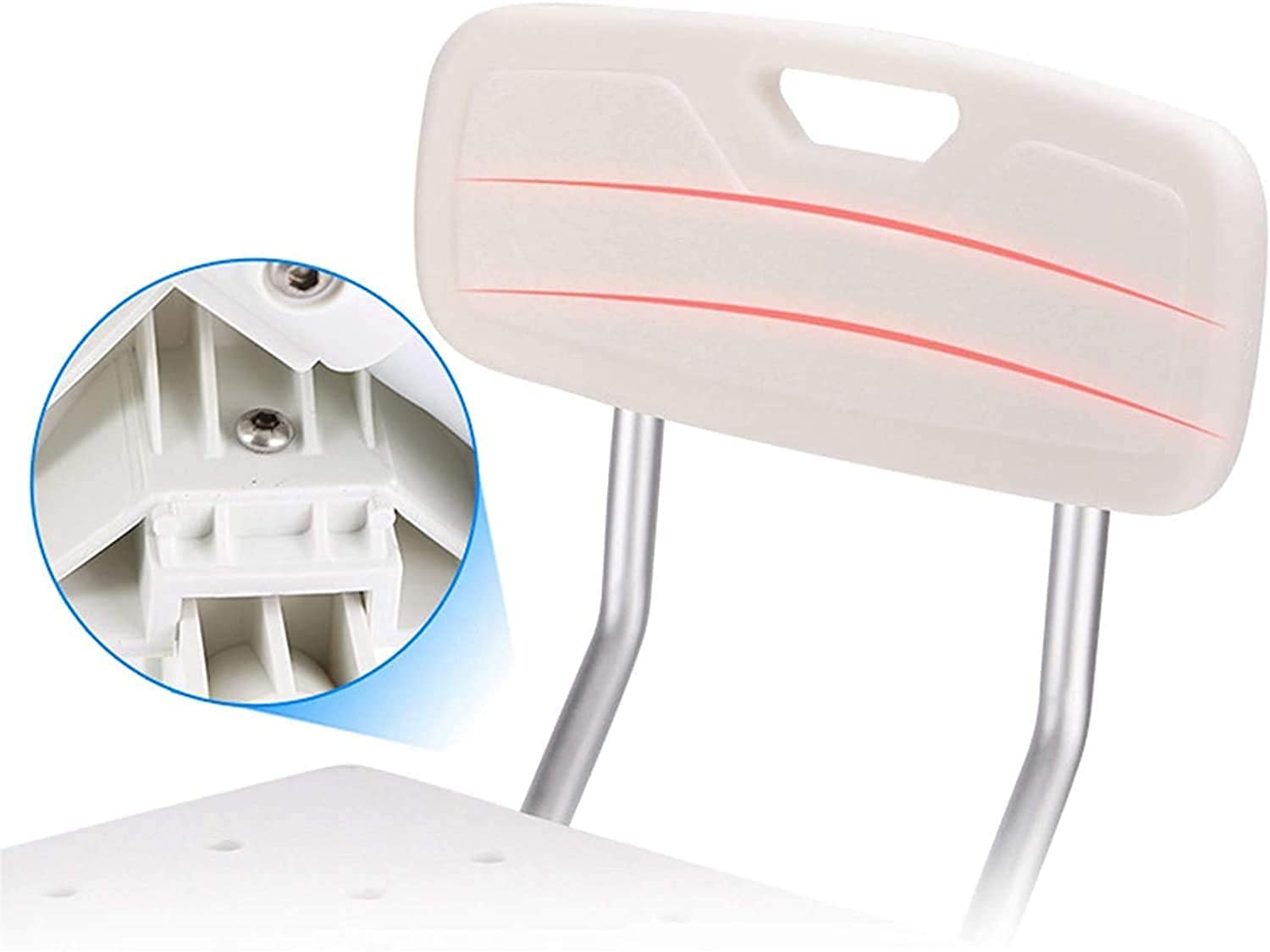 Taburete de Ducha Asiento de Ducha Silla de Ducha Regulable en Altura con Reposabrazos y Respaldo Asiento de Ducha Pesado Seguridad Antideslizante (C) (A) (A)