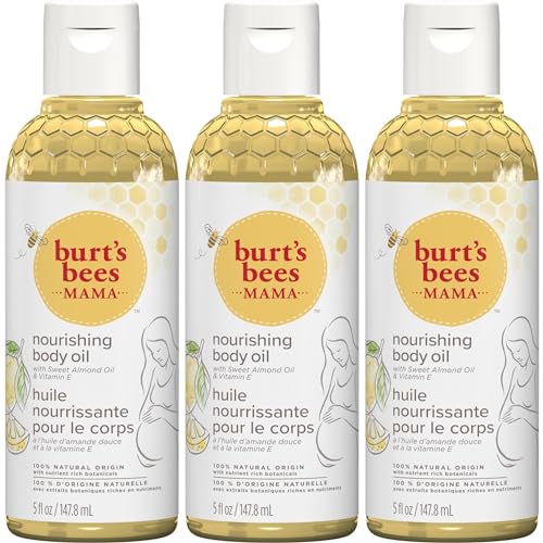 Burt's Bees Mama Body Oil with Vitamin E, 100% Natural Origin, 5 Fluid Ounces, Pack of 3