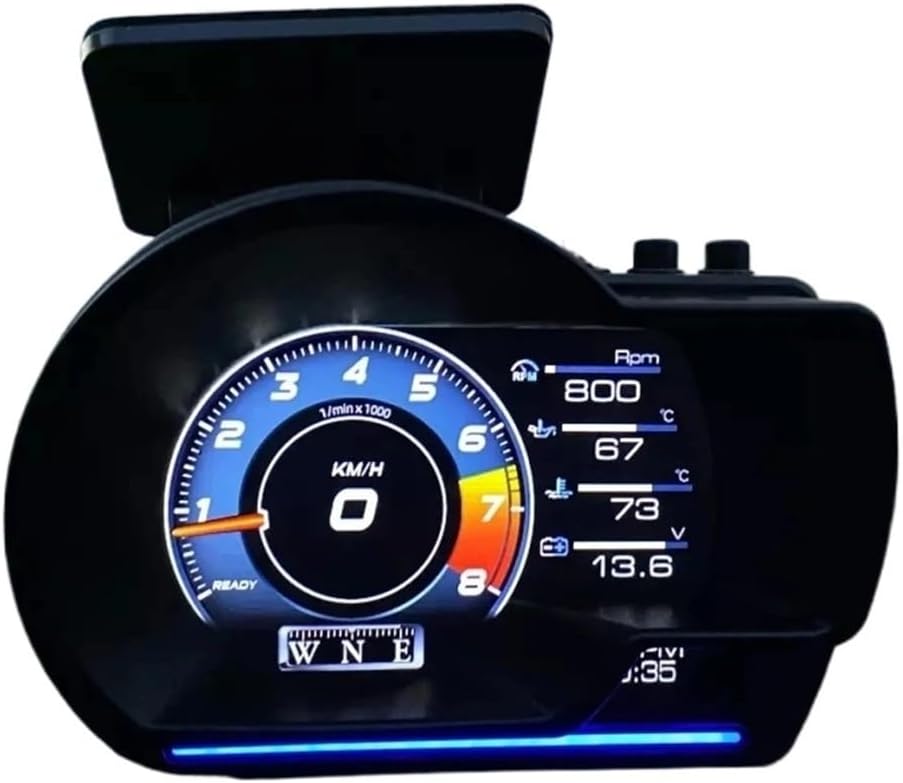A501 OBD2 HUD Car Head Up Display - Real-Time Water Temp, Oil Temp, Turbo RPM, Speed & Security for Smart Driving (2008+ Cars)(A501 Thai version)