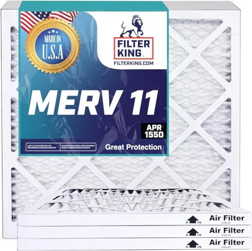 Filter King 16x16x1 Air Filter | 6-PACK | MERV 11 HVAC Pleated A/C Furnace Filters | MADE IN USA | Actual Size: 15.5 x 15.5 x .75