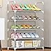 5-Tier Shoe Rack, Stackable Shoe Rack Storage Shelves, Sturdy Stainless Steel Frame Shoe Shelf Trzyma 21 Par butów
