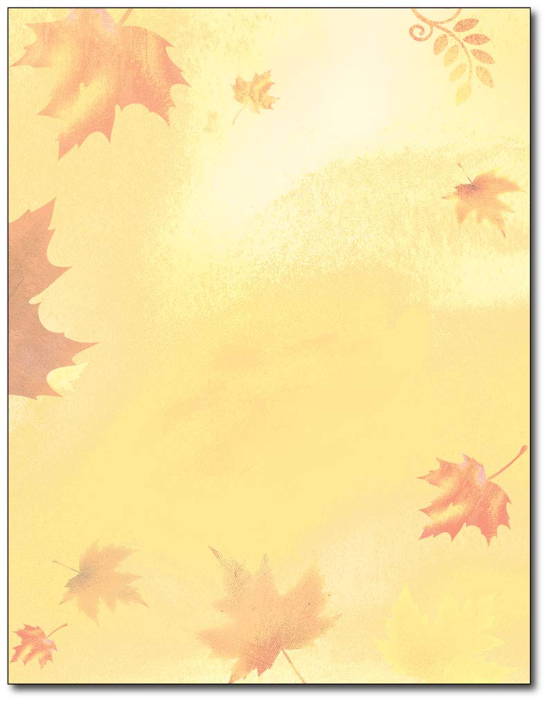 Papelería de hojas de otoño dorado – 80 hojas – ideal para otoño, Halloween, o eventos de Acción de Gracias