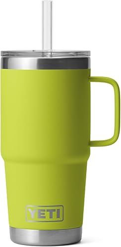 Miniatura 258 de YETI Rambler - Vaso de viaje con asa y tapa con popote, 35 onzas, vaso de agua de viaje, con asa, acero inoxidable, color blanco