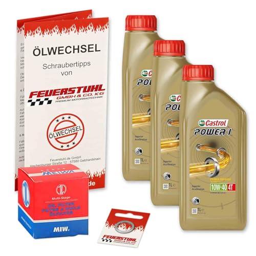 Öl & Ölfilter für Honda CB 1000 R, 2018-2023 (SC80), Ölwechsel Set, Castrol 10W-40 Motoröl + MiW Filter + Dichtring(e)