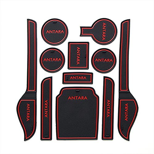 Smabee Antideslizante Puerta ranura Copa Mat para Opel Antara 2011-2013 Accesorios Copa titular antideslizante Mat pad Coaster Car Sticker (ROJO) Cover