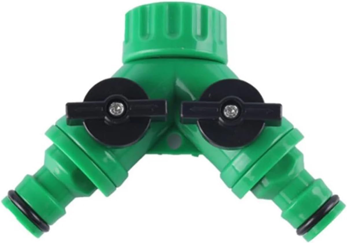 Wkhphmbeq 2 Way Garden Hose Splitter, 3/4 Inch Bsp Tap Connector With On Off Valves, Y Hose Faucet Adapter For Garden Watering Drip Irrigation