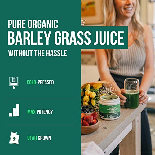 Organic Barley Grass Juice Powder - Volcanic Utah Soil - Raw & BioActive, Gluten Free, GMO Free, Vegan