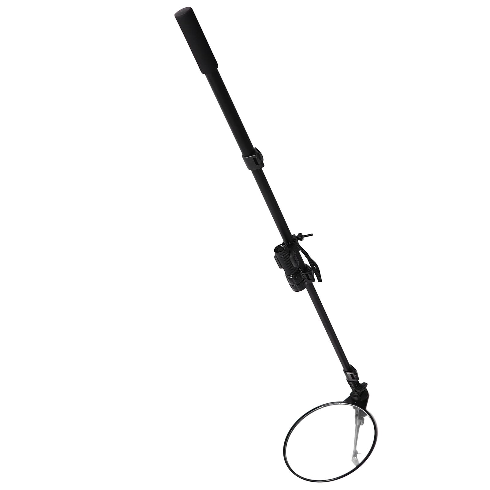 Specchietto di ispezione telescopico da 20 cm, grandangolo girevole a 360°, manico a scomparsa lungo, con luce LED, alloggiamento in lega di alluminio, custodia in microfibra, per meccanici