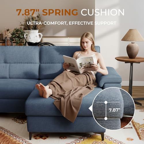 Image of Upvilla 35 inch Large Storage Ottoman for Living Room(Blue)