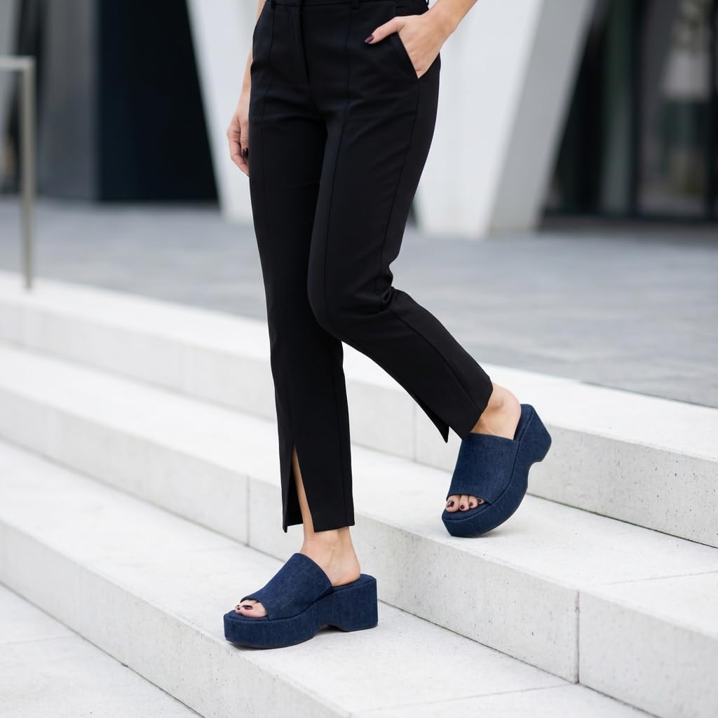 CUSHIONAIRE Women's Spin one band platform sandal with +Memory Foam