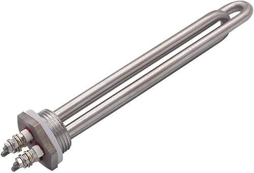 Miniatura 2 de DERNORD Calentador de inmersión de 12V 300W Elemento calentador de agua sumergible Elemento de calefacción de acero inoxidable con ajuste NPSM de 1