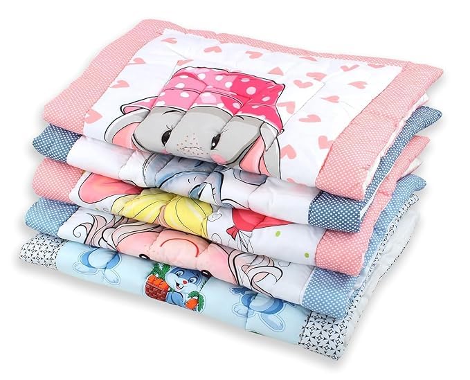 Newborn Baby Pom Pom Cotton Baby Bed, Kids Soft Cushioned gaddi, Godari, Crib Sheet, Changing Mat Godadi, Cradle Bed, Quilt Bedding Set Mattress Lightweight 0 to 2 Years
