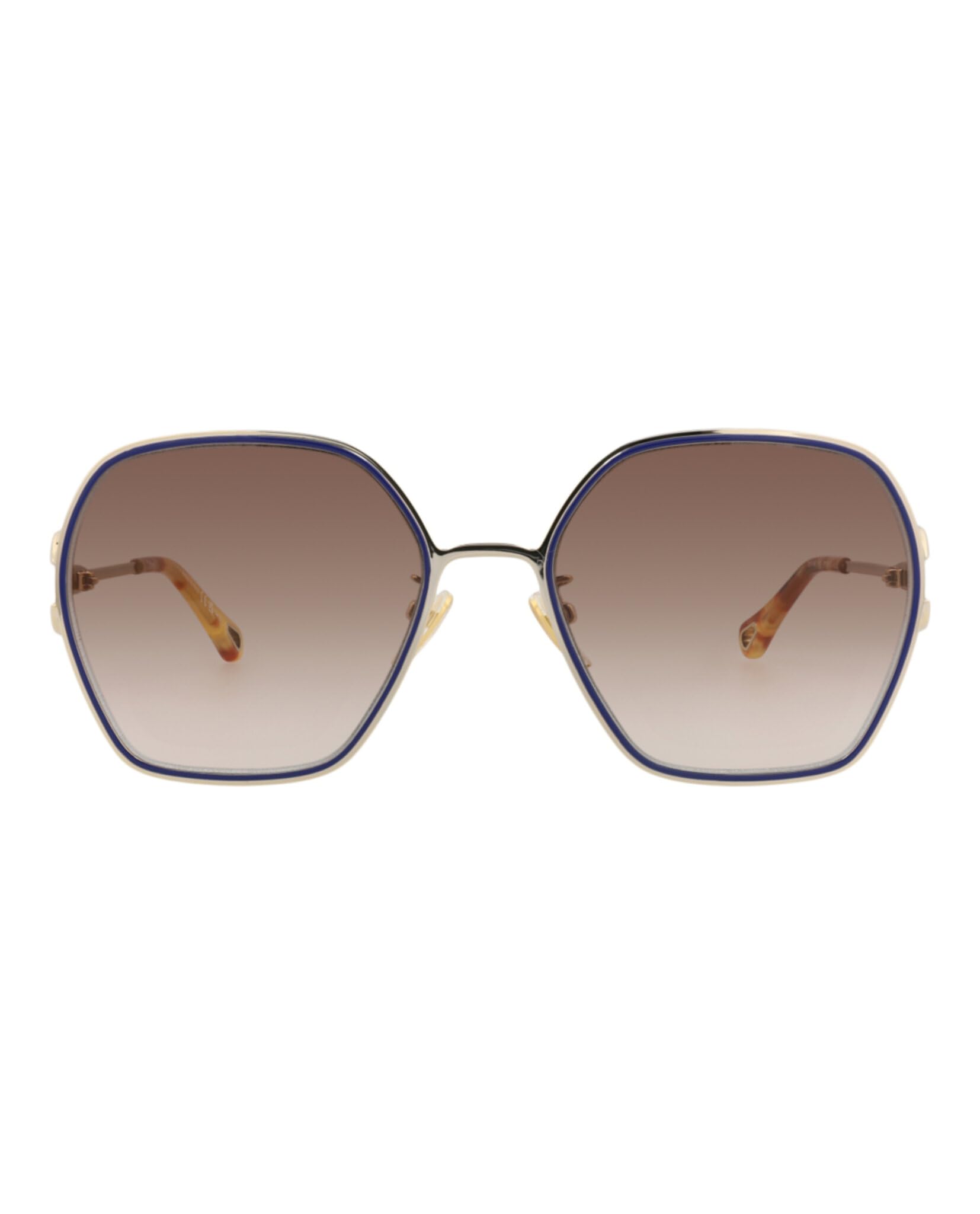 Chlo Round-Frame Metal Sunglasses