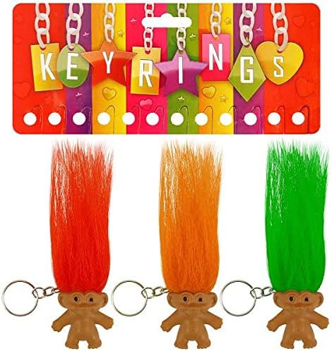 Pick2drop Lucky Troll Keyring Key Chain Fob Ring Doll Figure Mini Pack of 24