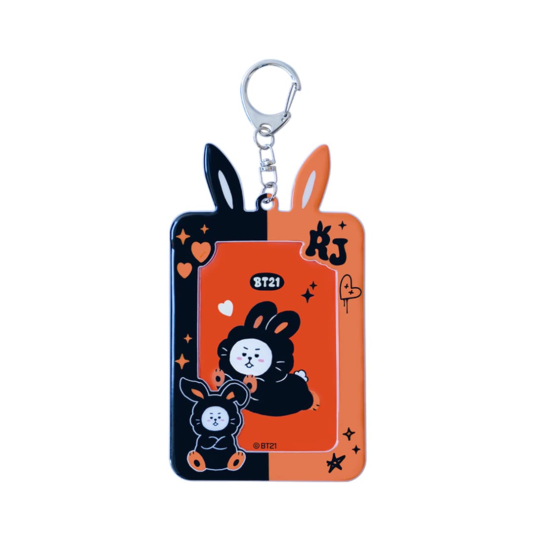 ソロモン商事 BT21 BLACK RABBIT フォトカードキーホルダー PHOTOCARD KEY HOLDER フォトカードケース トレカ入れ トレカホルダー 写真収納 トレカデコ トレカケース キャラクター