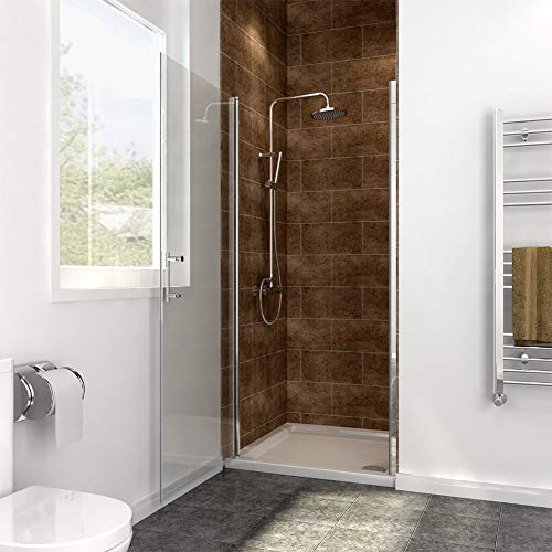 Sunny Shower Adjustable 32.5-34 In. W X 72 In. H Frameless Pivot Shower Door,Chrome Finish, Certified Clear Tempered Glass Shower Enclosure #TOP14
