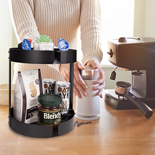 Keoqiang 2 Tier Durable Coffee Station Organizer, Large Capacity Coffee Bar Rack, Waterproof Pod Storage Holder For Kcups, Sugar, Instant Coffee, Tea #TOP4