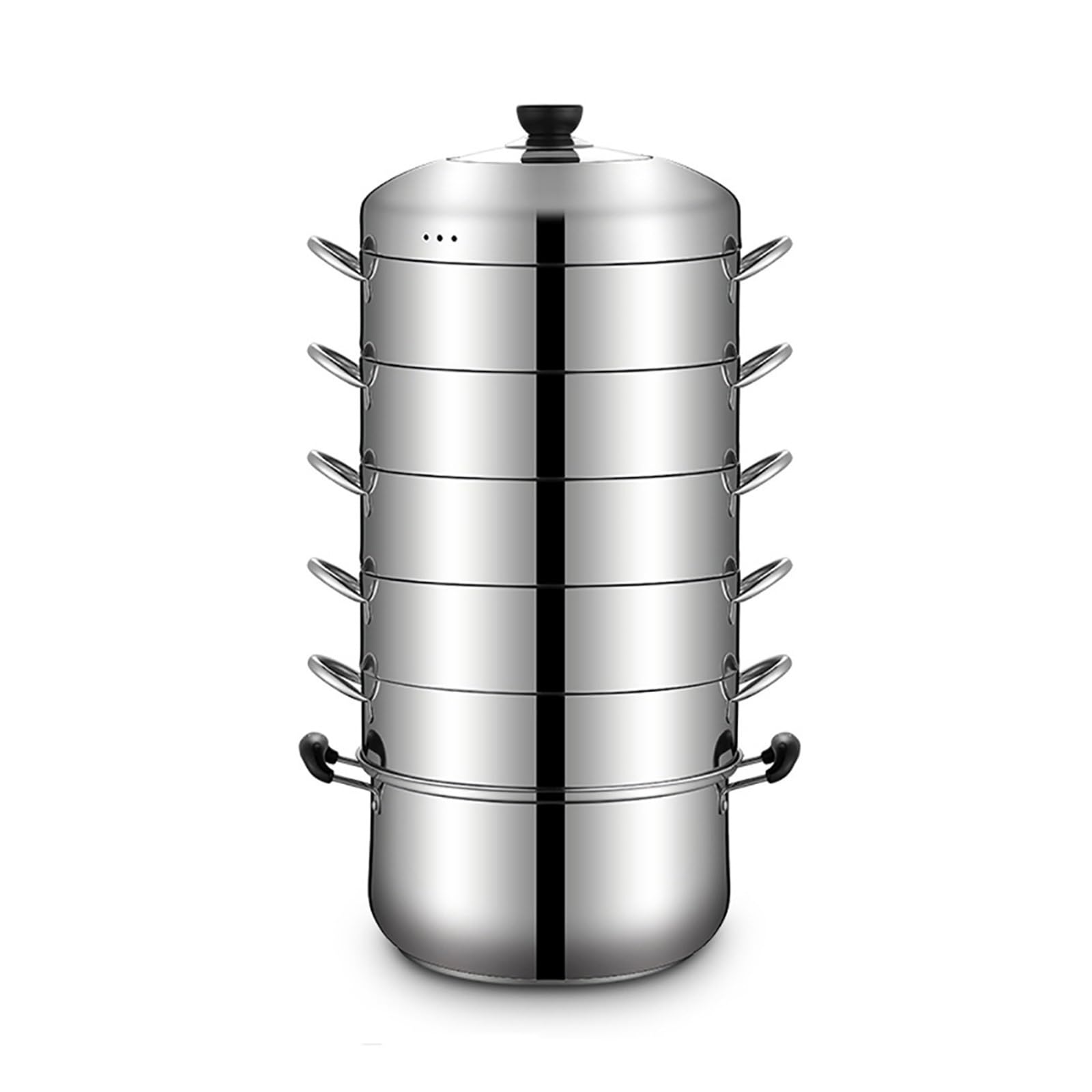 GTHTUHFD Stainless Steel Steamer/Pot, 6-Layer Large Capacity Household/Commercia Steamer 30Cm/32Cm/34Cm, For Gas Stove/Induction Cooker,One Color 34Cm,One Color-34Cm,One Color-34C,One Color-32cm